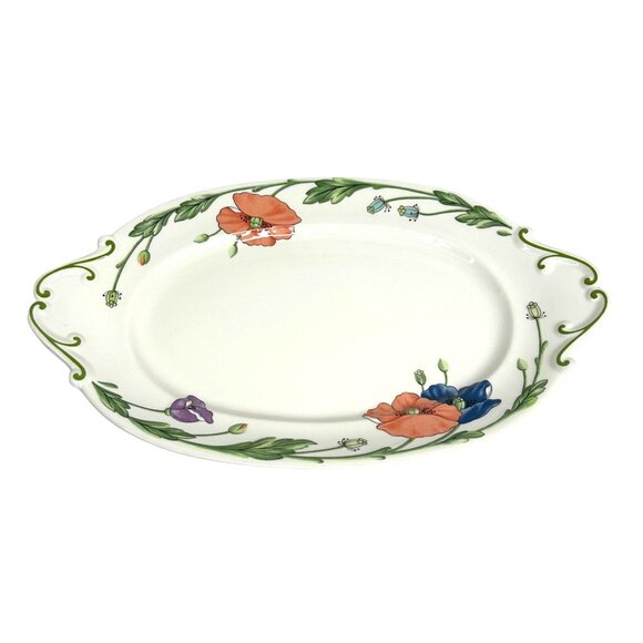Villeroy & Boch Amapola Oval Serving Platter 14.5" x 9" Porcelain Floral Design - Picture 1 of 8